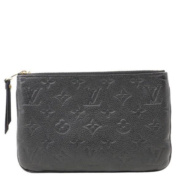 Louis Vuitton  Double Zip Pochette Monogram Empreinte Pouch Black - Picture 1 of 10